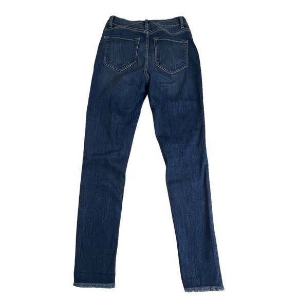 Kancan Womens Dark Wash High Rise Button‎ Fly Skinny Raw Hem Jeans 5/26 - Picture 3 of 8
